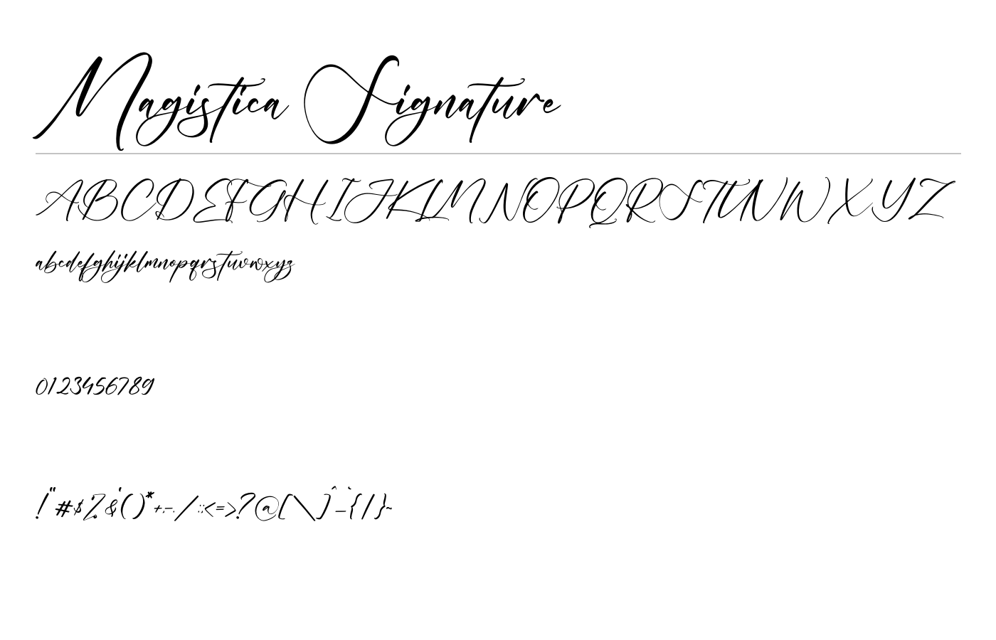 Magistica Signature Font preview