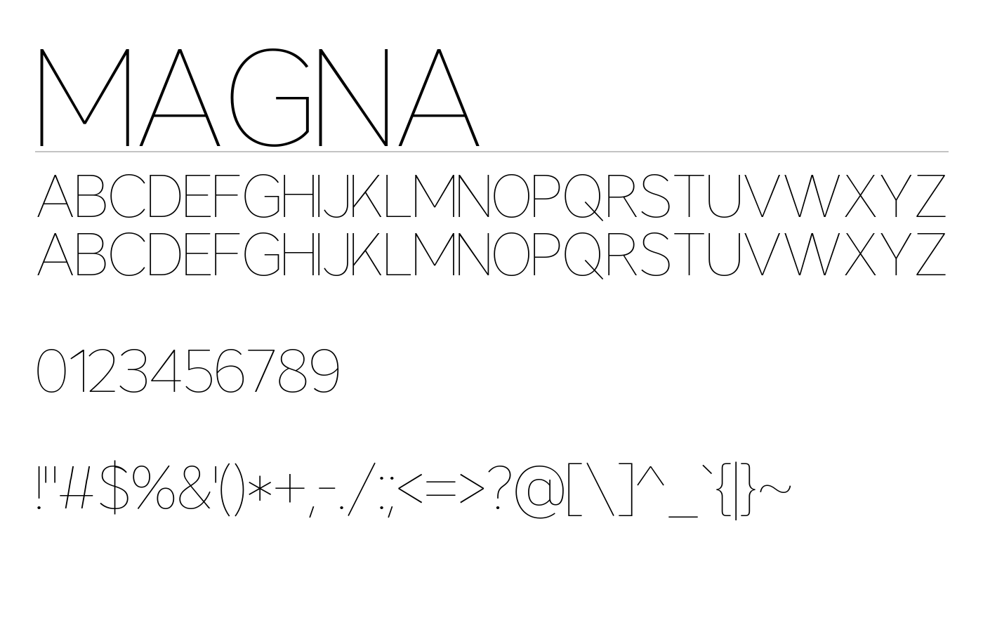 Magna Thin Font preview