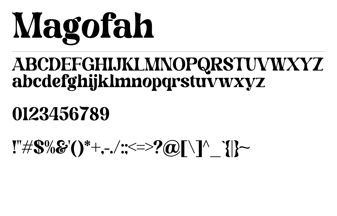 Magofah Font preview