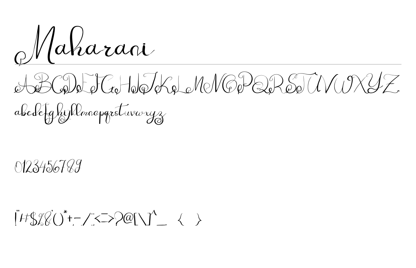 Maharani Font preview