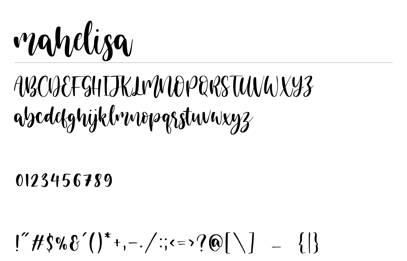 Mahelisa Font preview