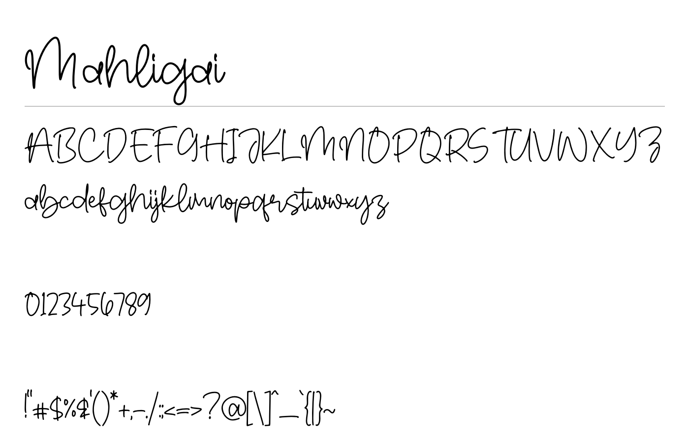 Mahligai Font preview
