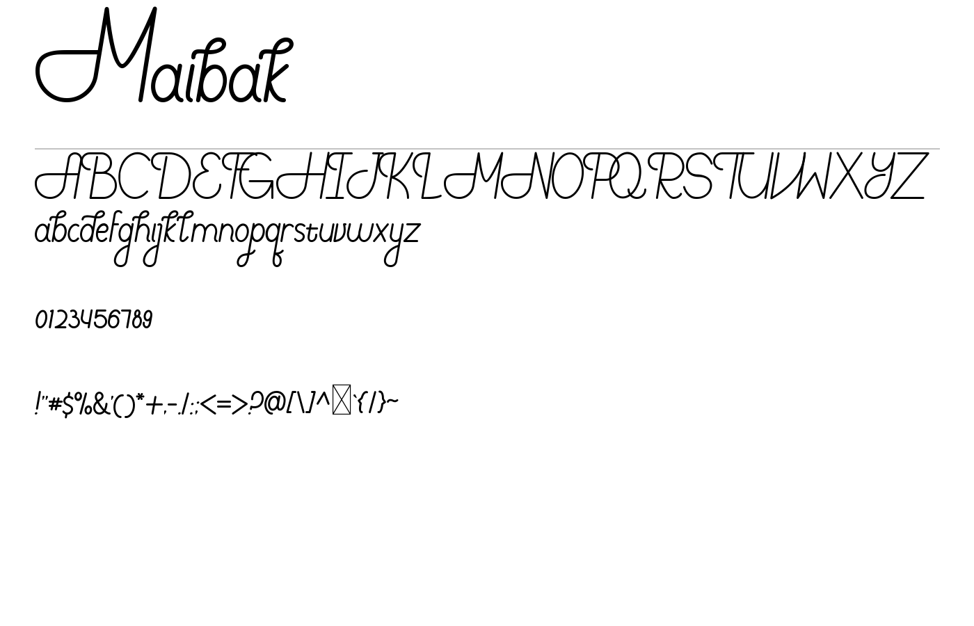 Maibak Font preview