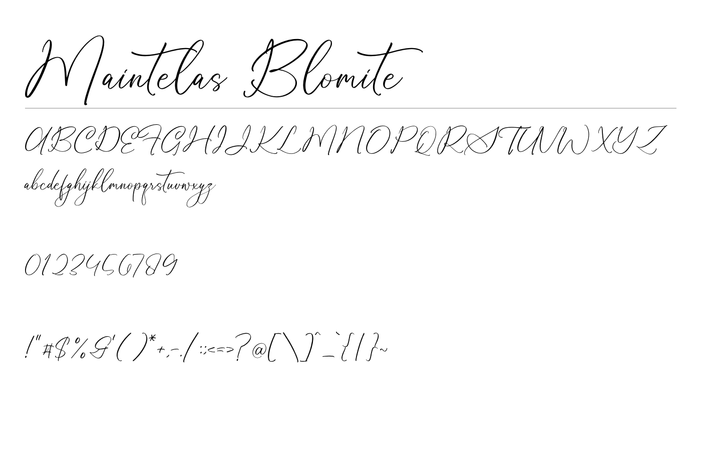 Maintelas Blomite Font preview
