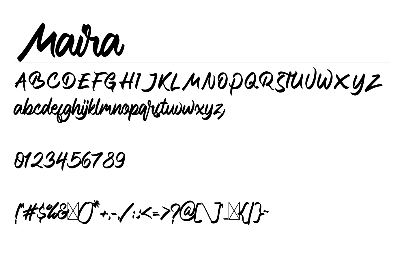 Maira Modern Script Font preview