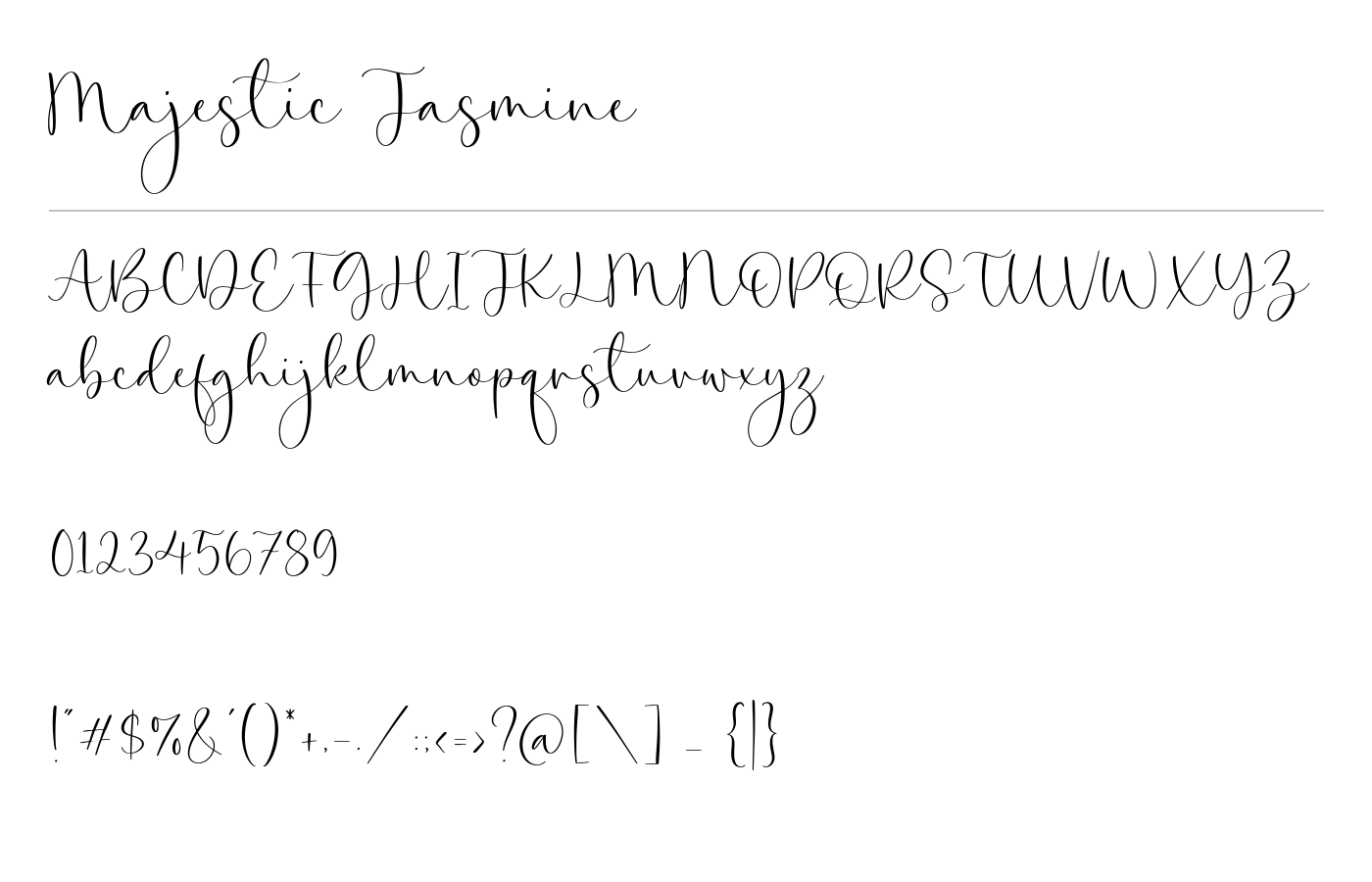 Majestic Jasmine Font preview