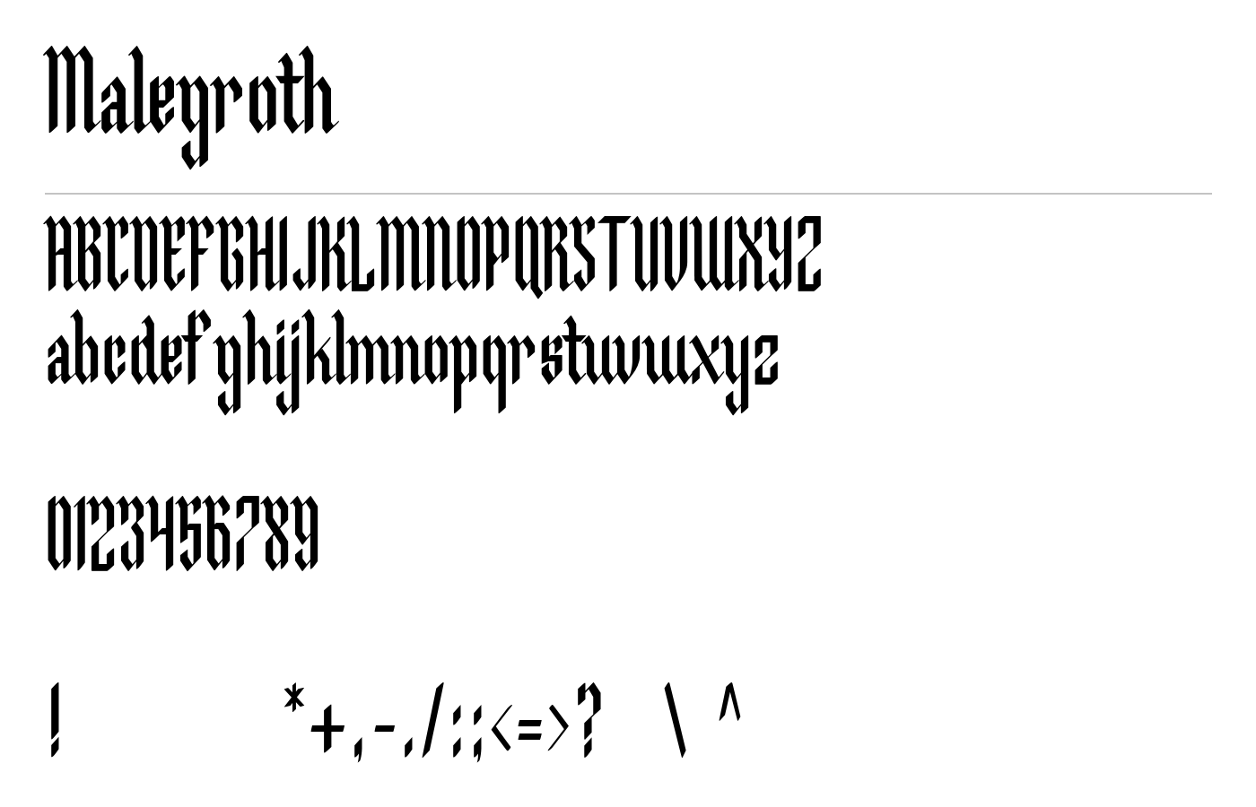 Malegroth Font preview