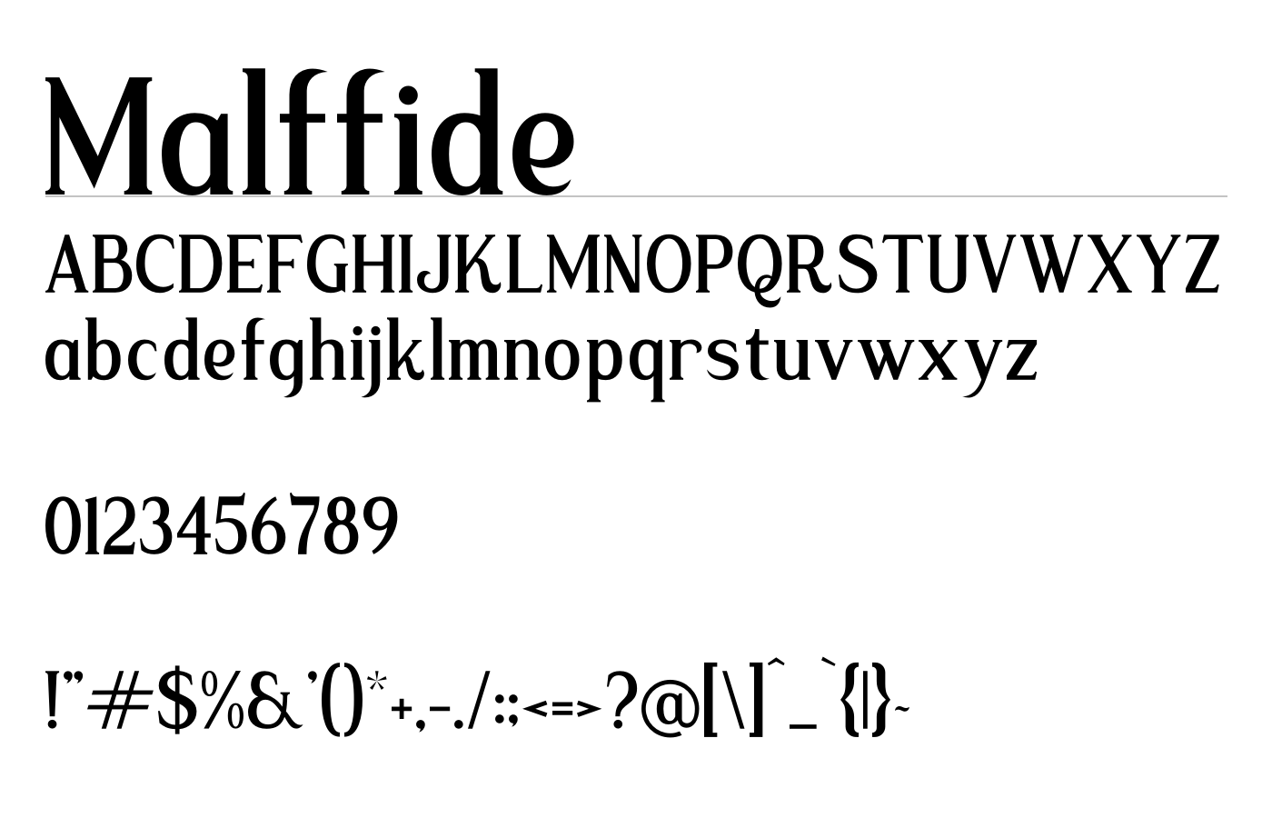 Malffide Font preview