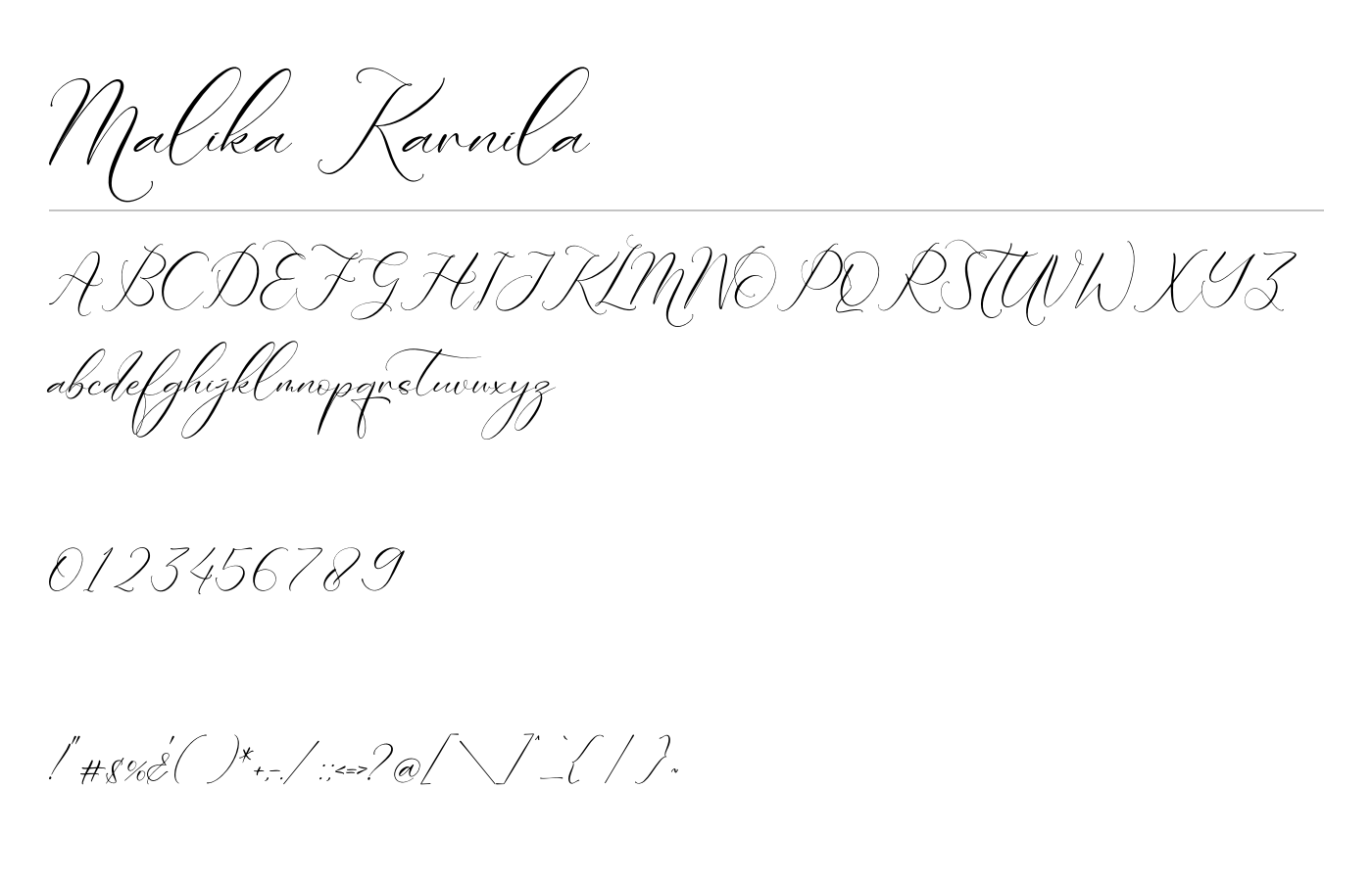 Malika Karnila Font preview