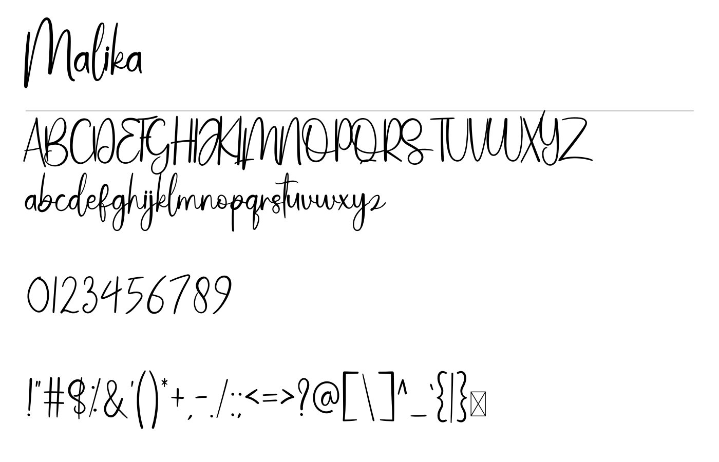 Malika Font preview
