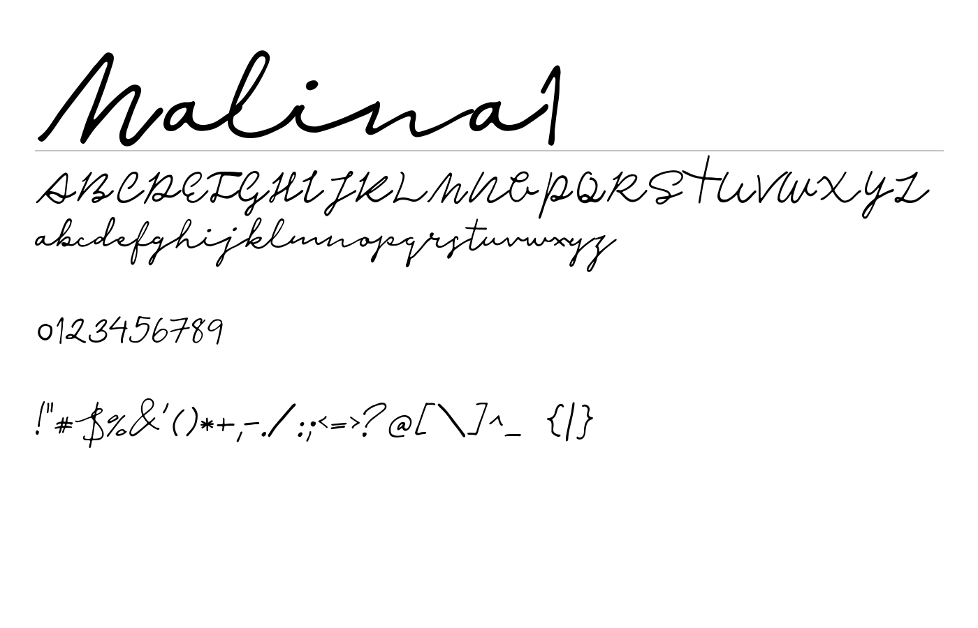 Malina Font preview