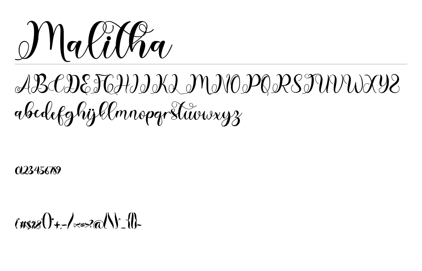 Malitha Font preview