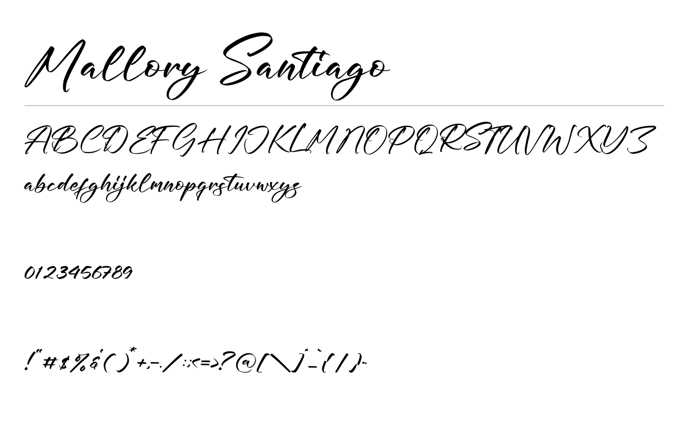 Mallory Santiago Font preview