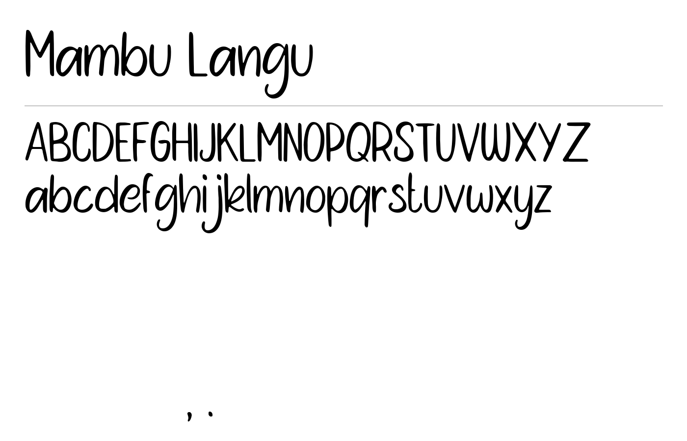 Mambu Langu Font preview