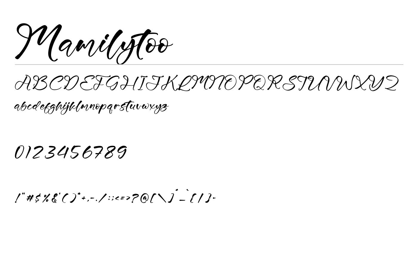 Mamilytoo Font preview
