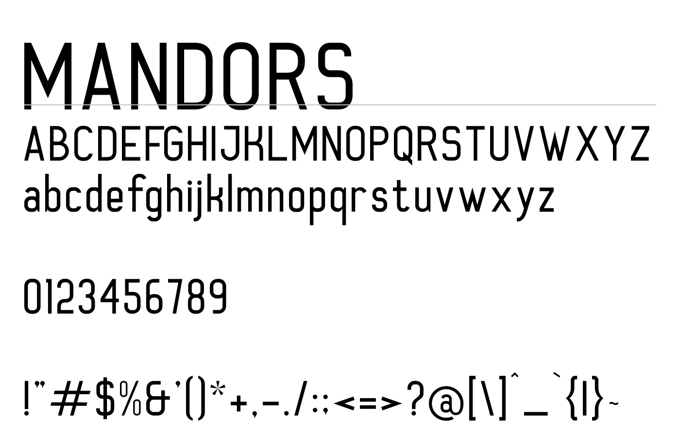 Mandors Font preview