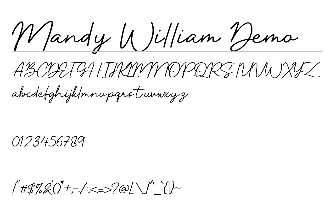 Mandy William Font preview