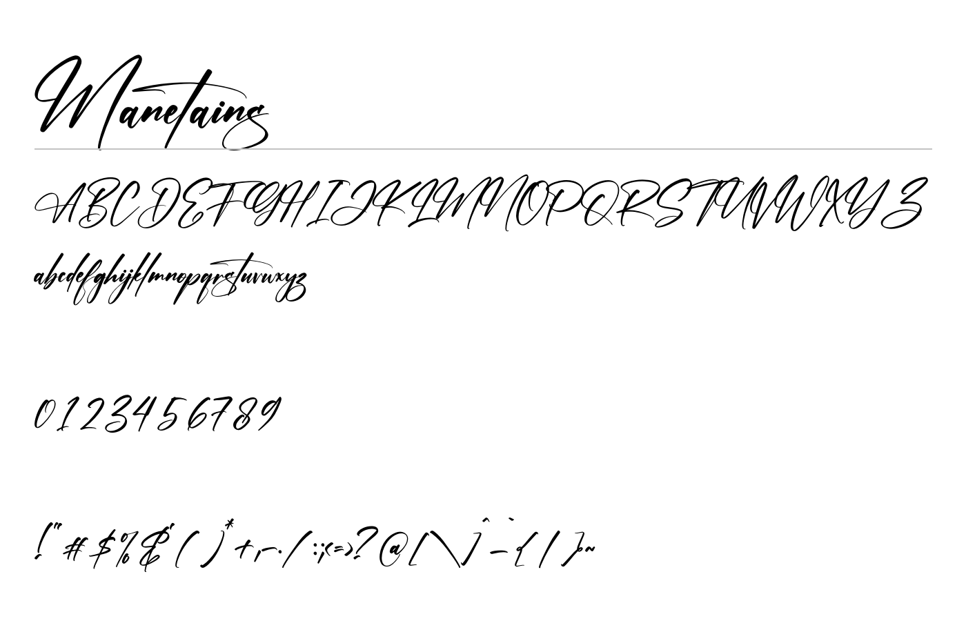 Manetains Font preview