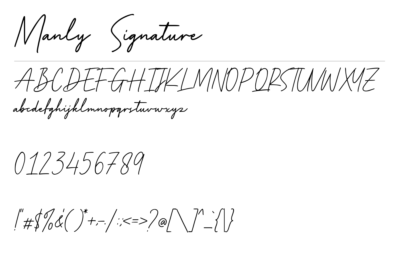 Manly Signature Font preview