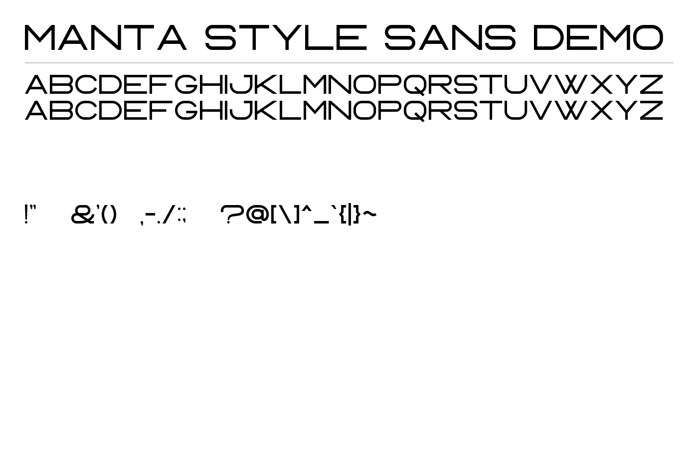 Manta Style Font preview