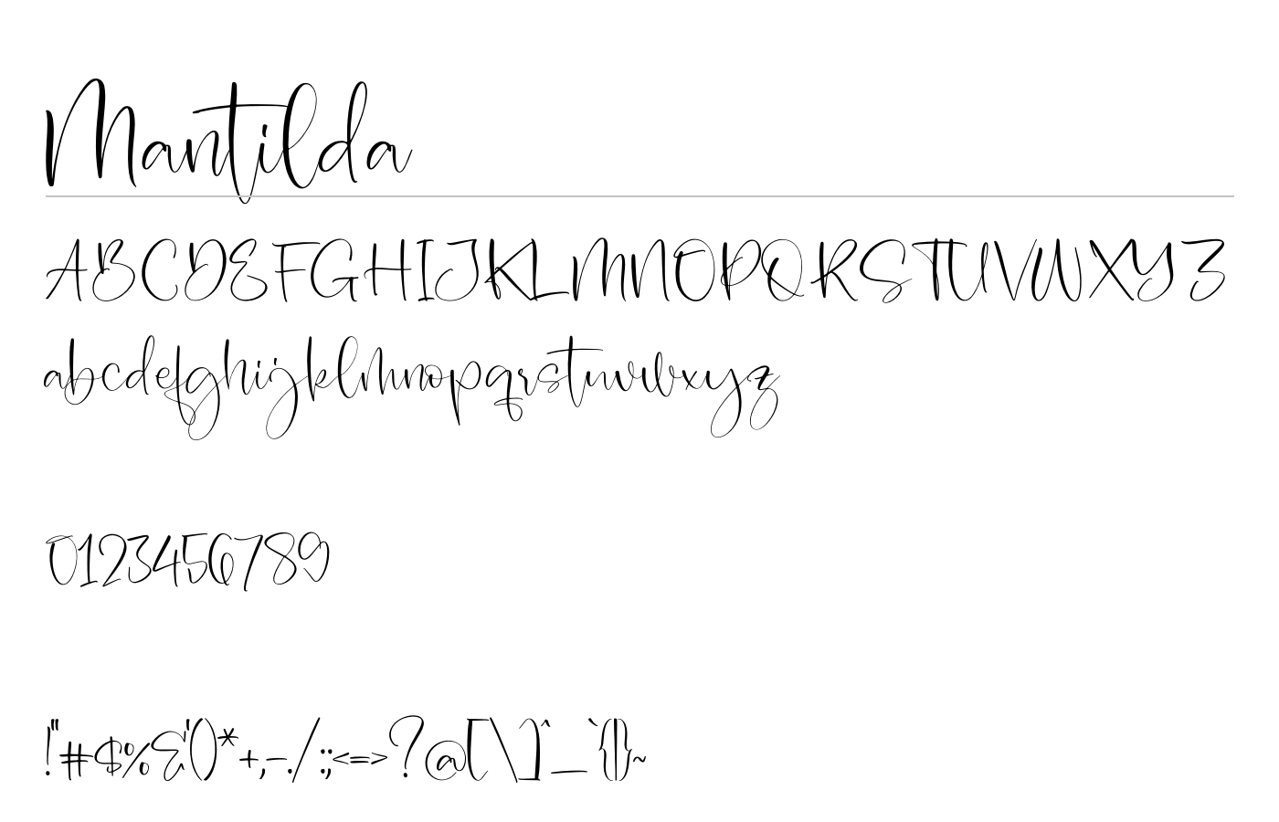 Mantilda Font preview
