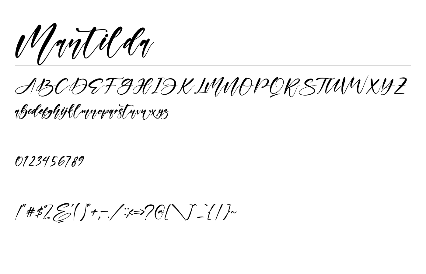 Mantilda Font preview
