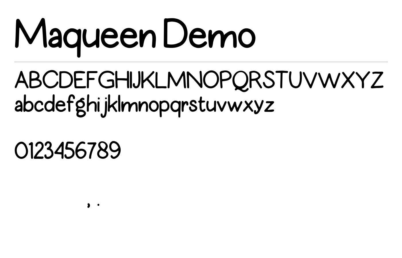 Maqueen Font preview