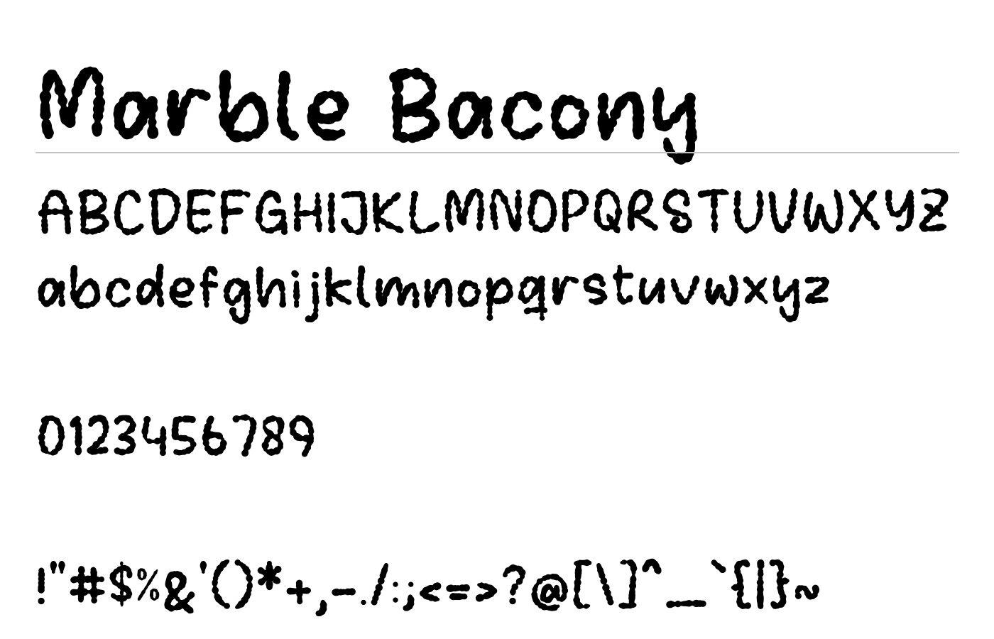 Marble Bacony Font preview