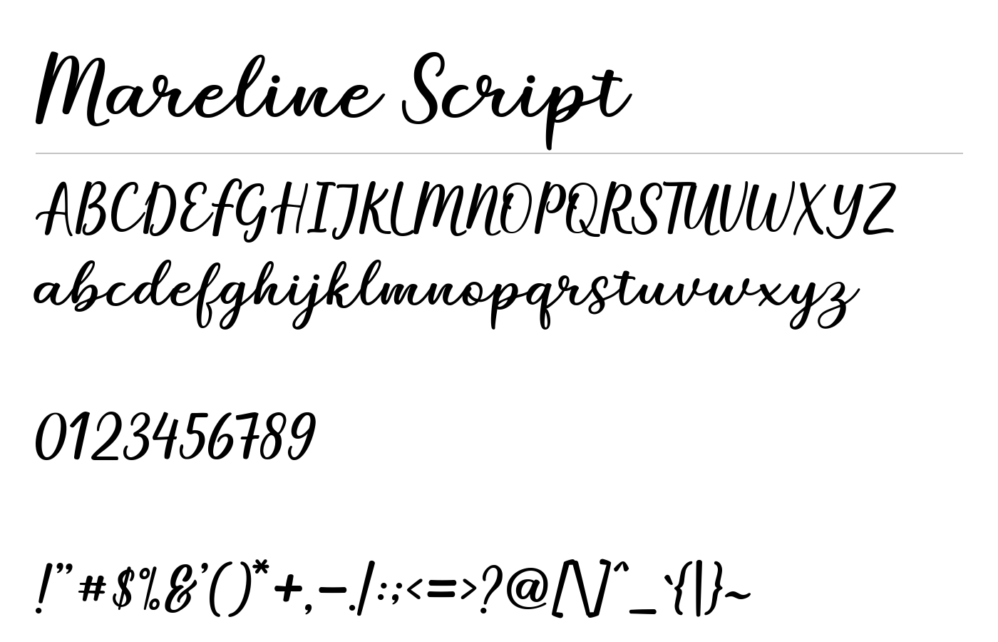 Mareline Script Demo preview