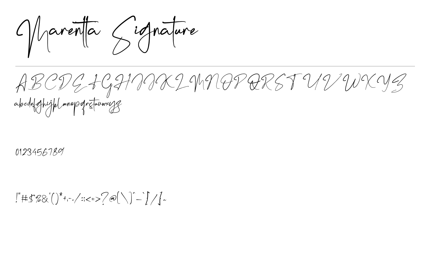 Marentta Signature Font preview