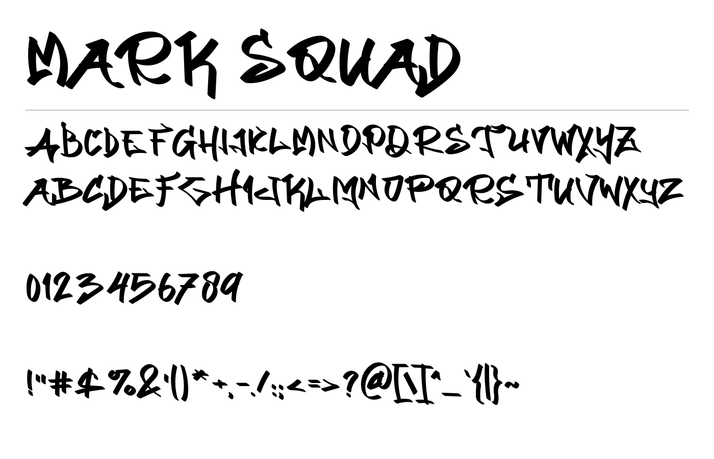 Mark Squad Font preview