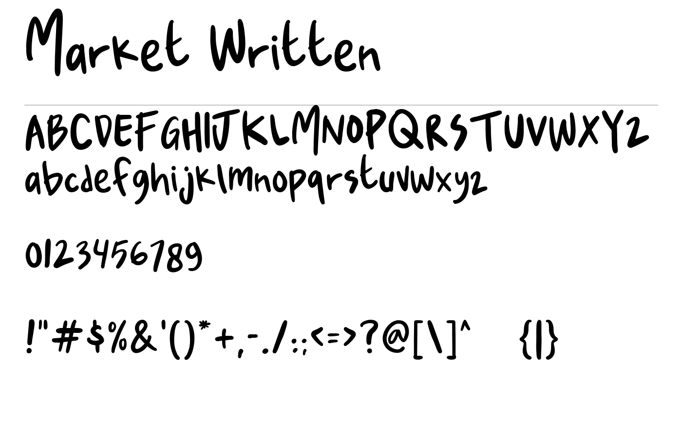 Market Written Font preview