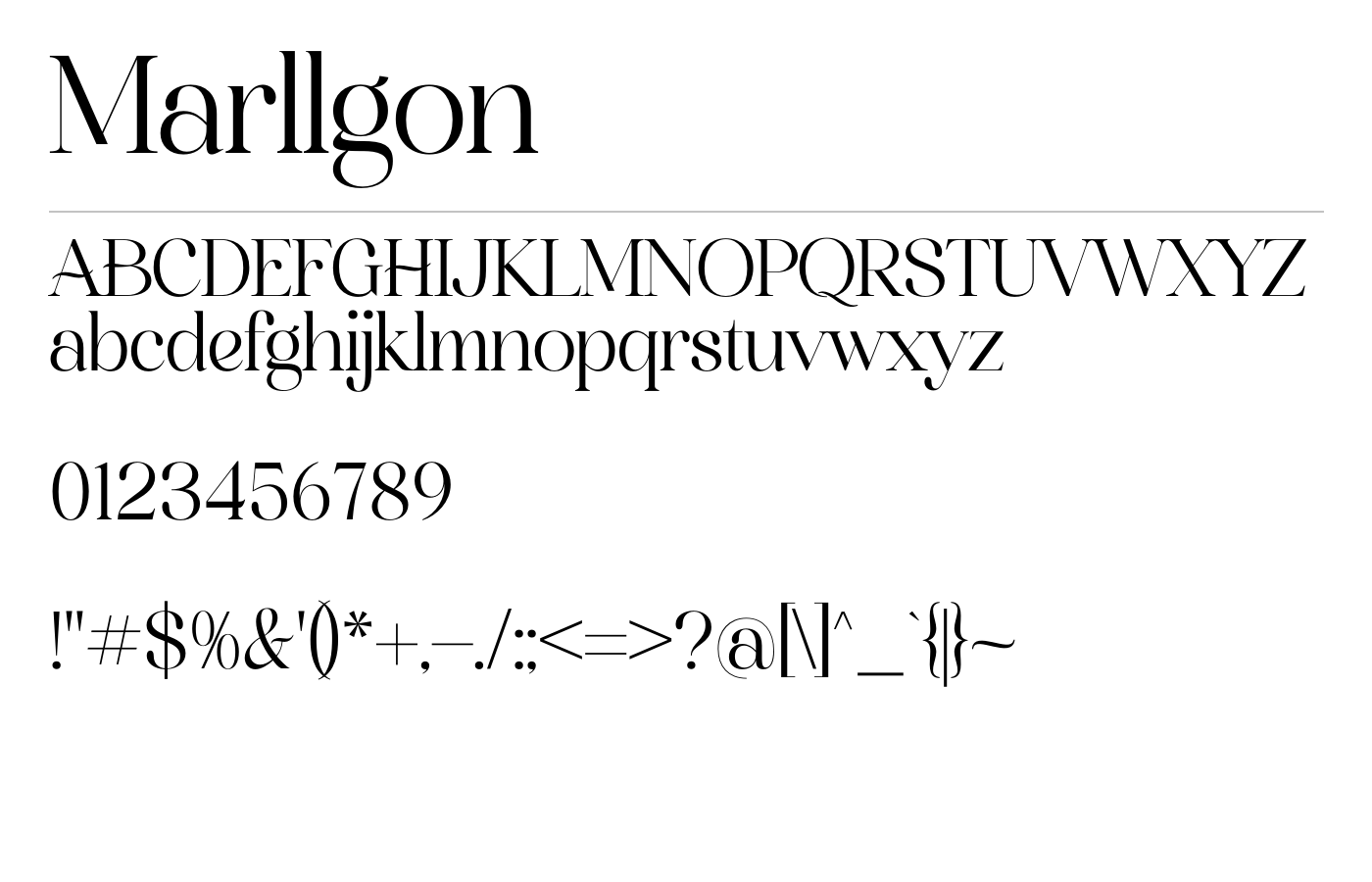 Marllgon Font preview