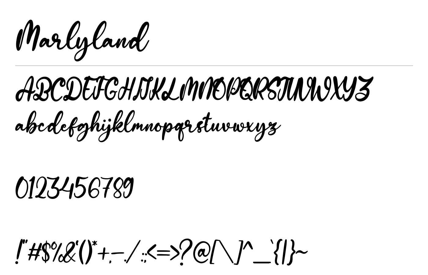 Marlyland Font preview