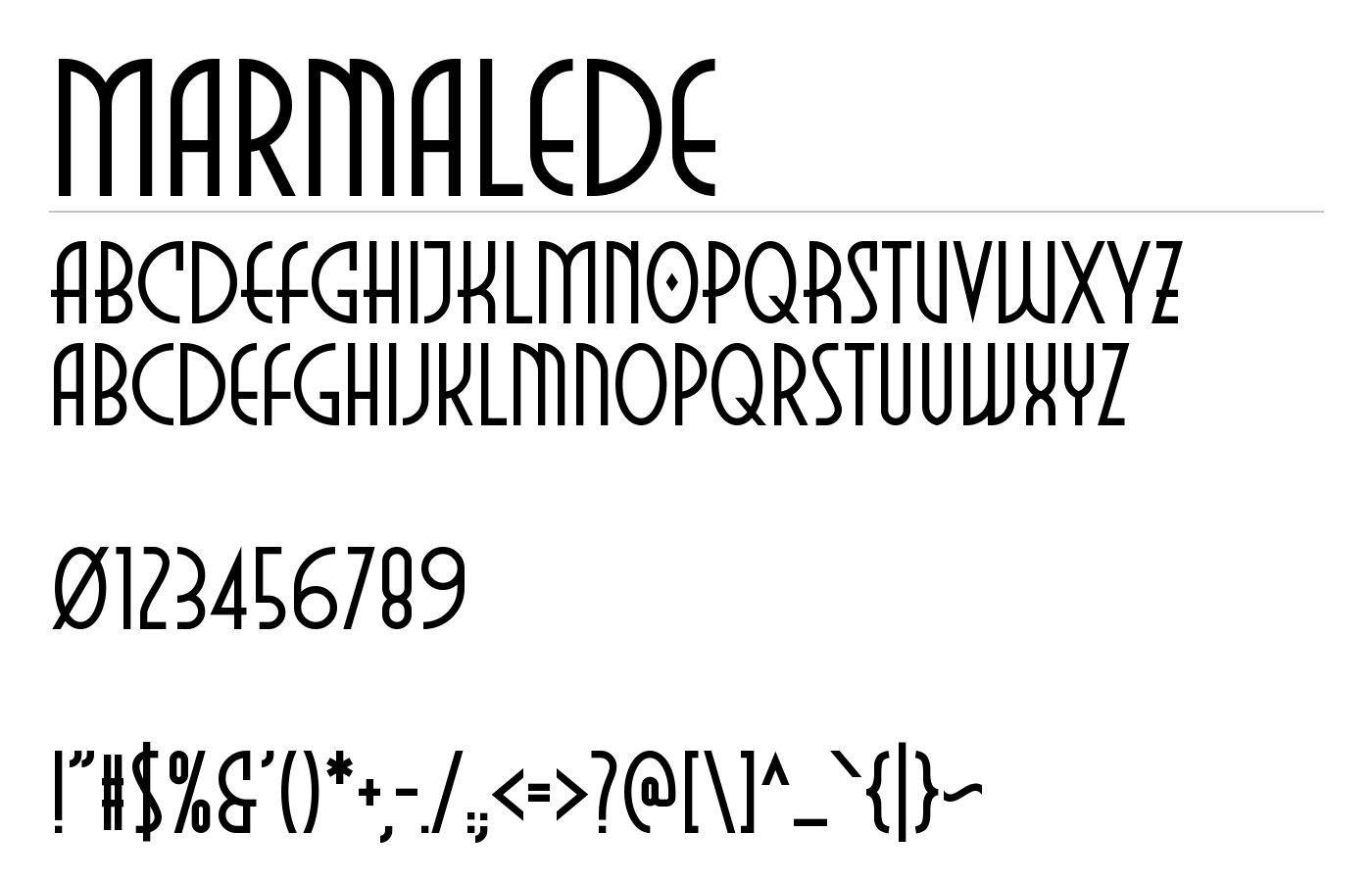 Marmalede Font preview