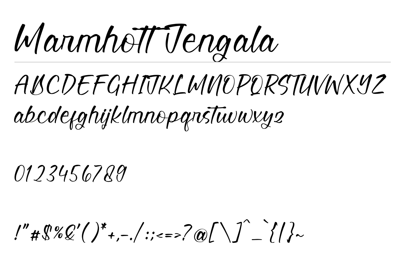 Marmhott Jengala Font preview