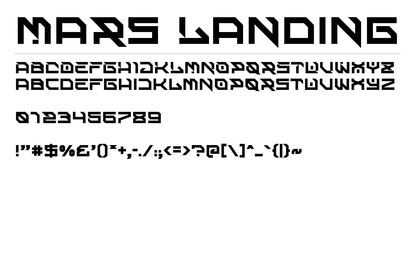 Mars Landing Font preview