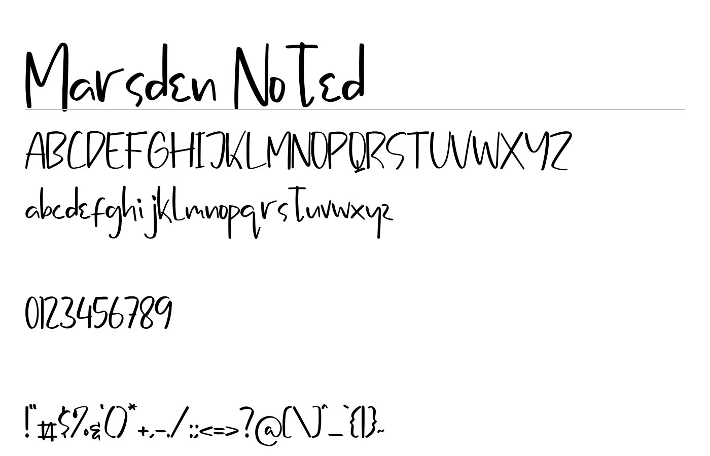 Marsden Noted Font preview