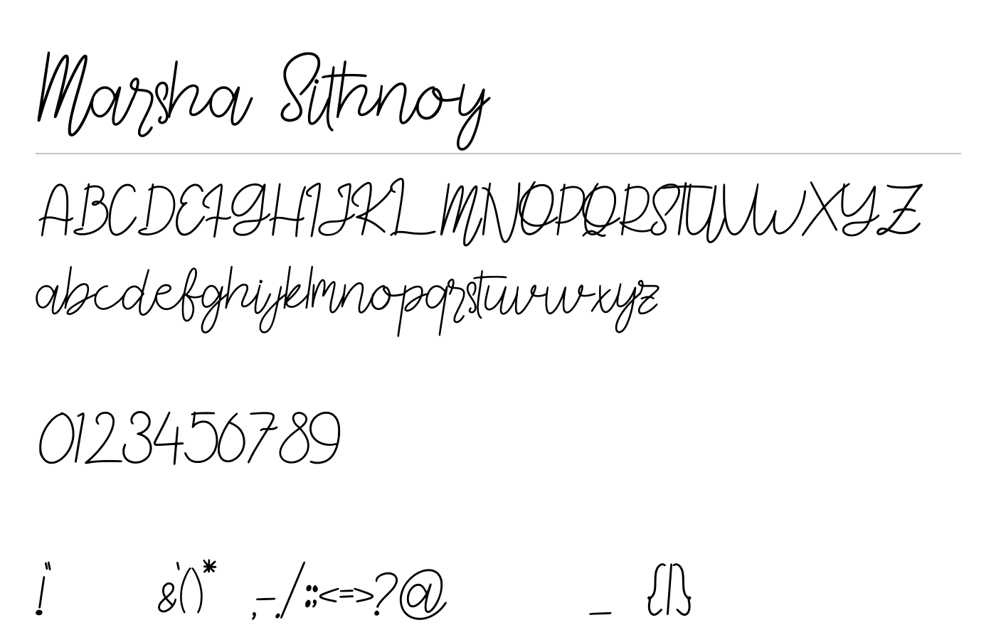 Marsha Stihnoy Font preview