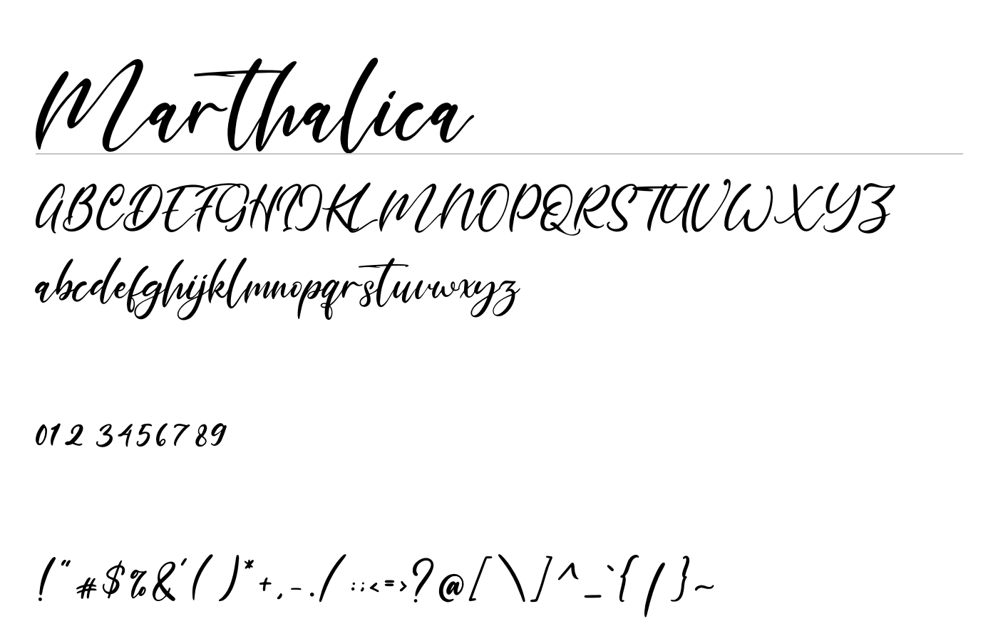Marthalica Font preview