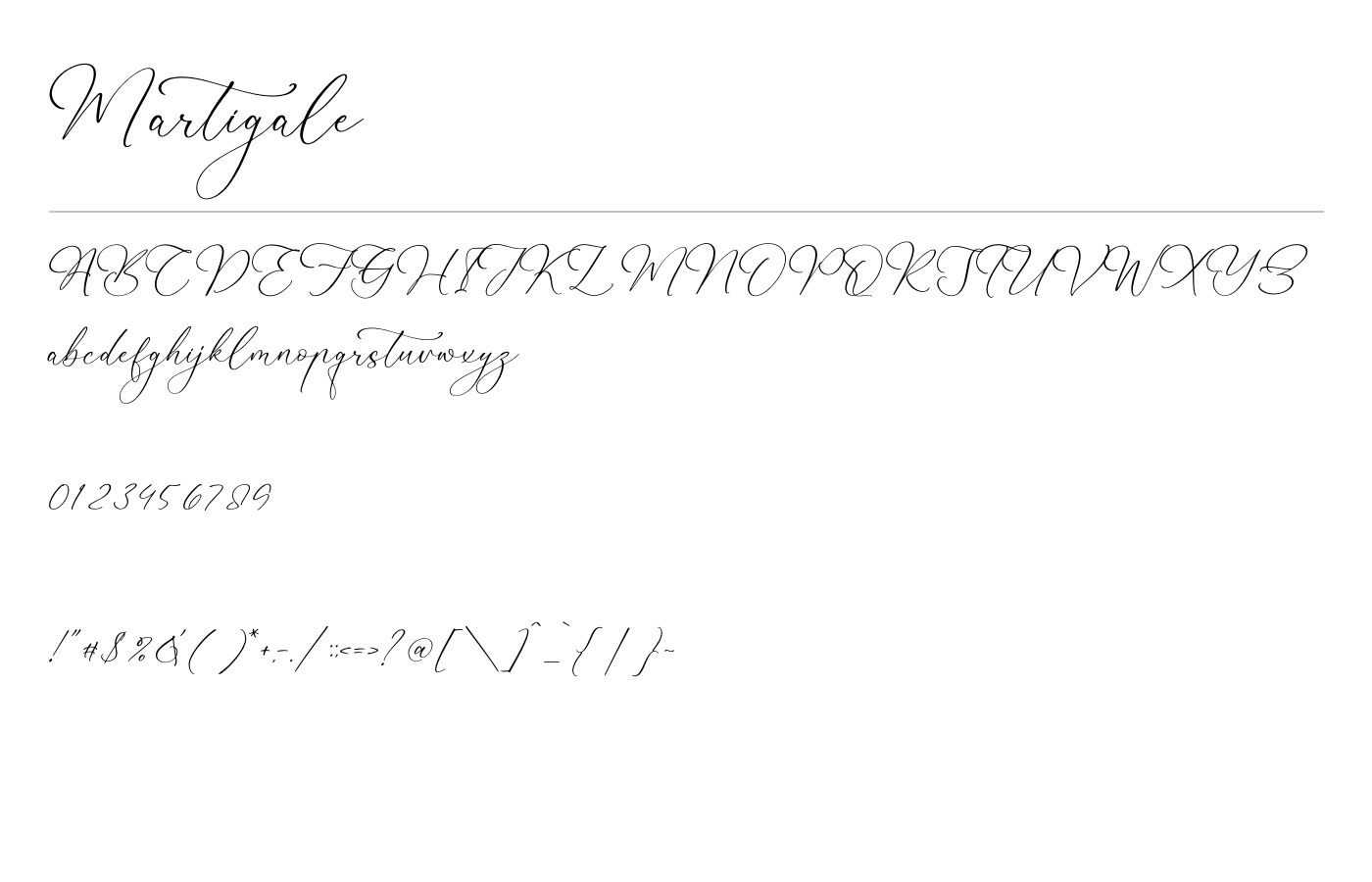 Martigale Font preview