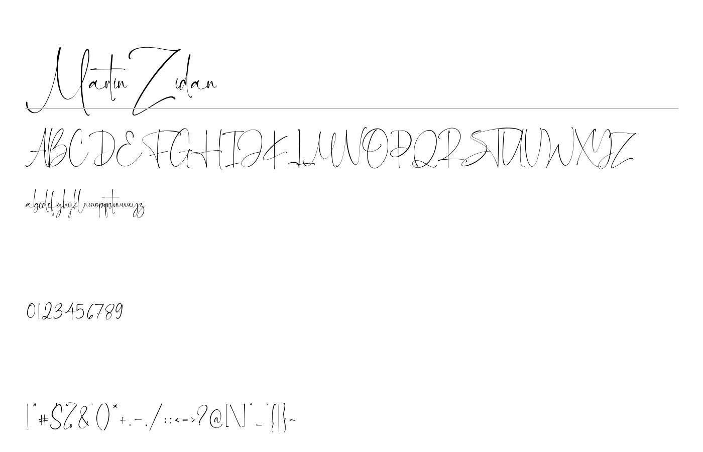Martin Zidan Font preview