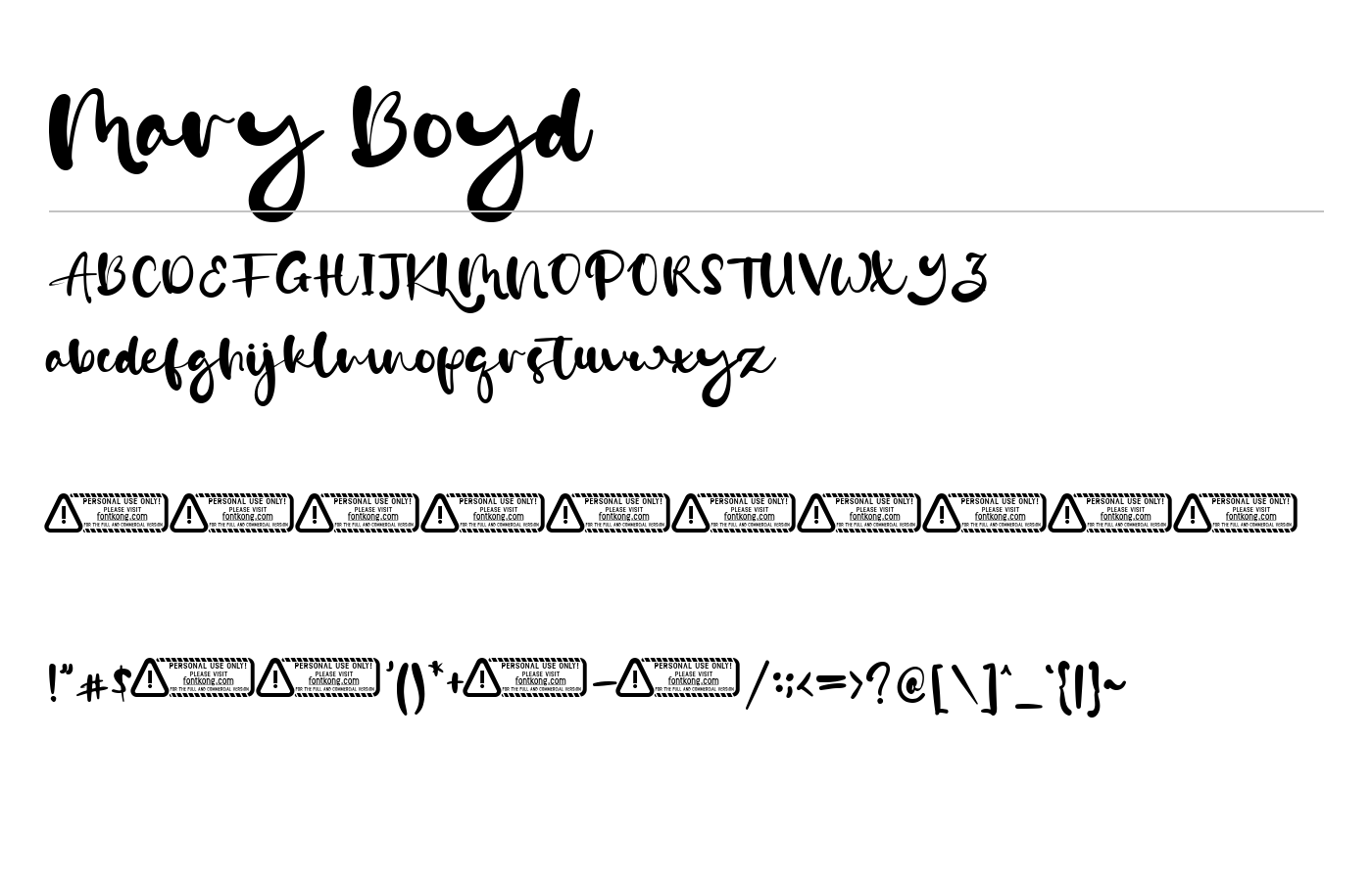 Mary Boyd Font preview