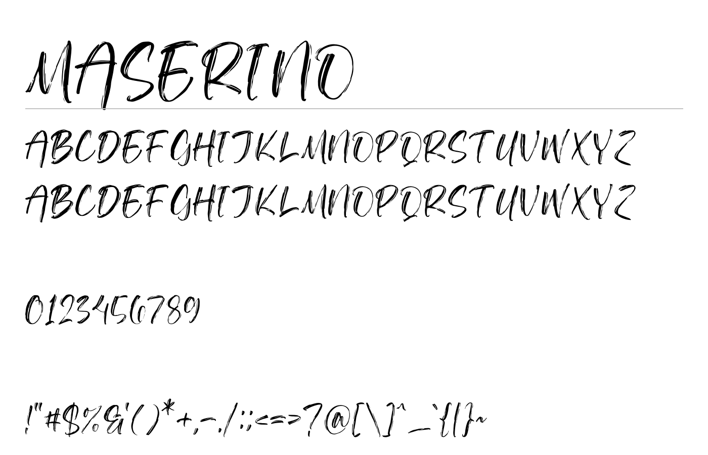 Maserino Font preview