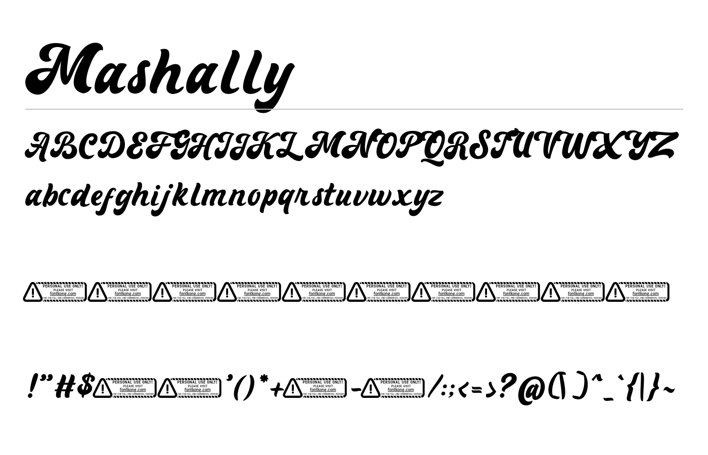 Mashally Font preview
