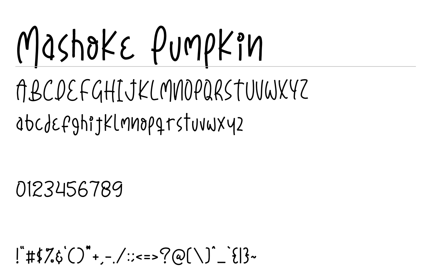 Mashoke Pumpkin Font preview