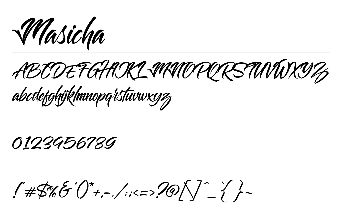 Masicha Handwritten Font preview