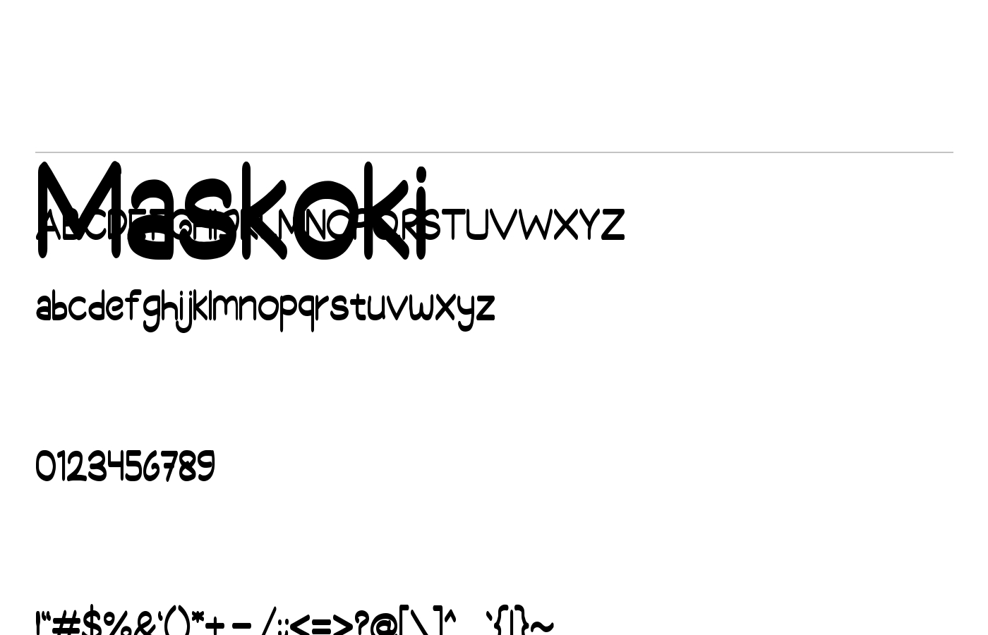 Maskoki Font preview