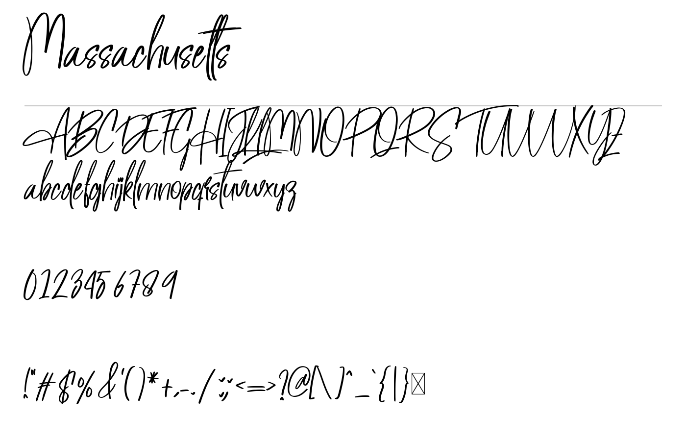 Massachusetts Font preview