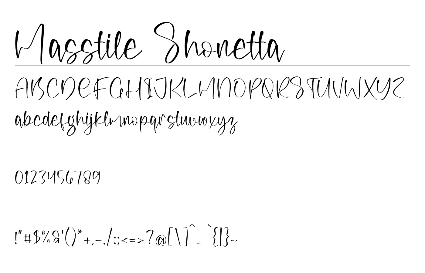 Masstile Shonetta Font preview